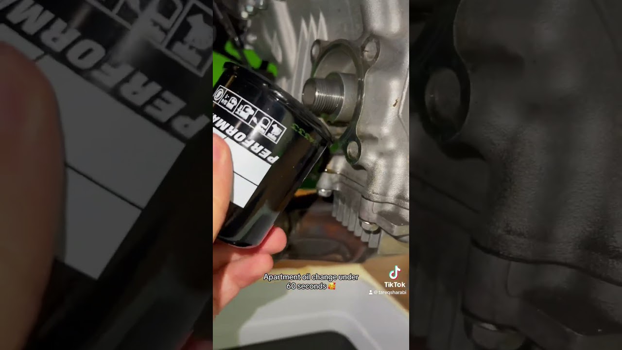 Ninja ZX4RR gets oil change inside my apartment! - YouTube