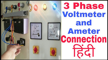 3-Phase Voltmeter and Ammeter Selector Switch connection || Voltmeter and Ammeter connection  hindi,