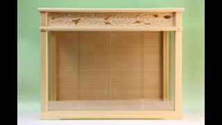 おまかせ工房　神棚　屋根違い三社中型用神棚ケース　中型サイズの神棚に最適なガラスケース