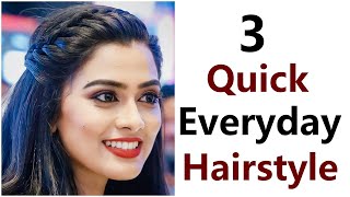 3 quick everyday hairstyle - easy hairstyle for girls new hairstyle