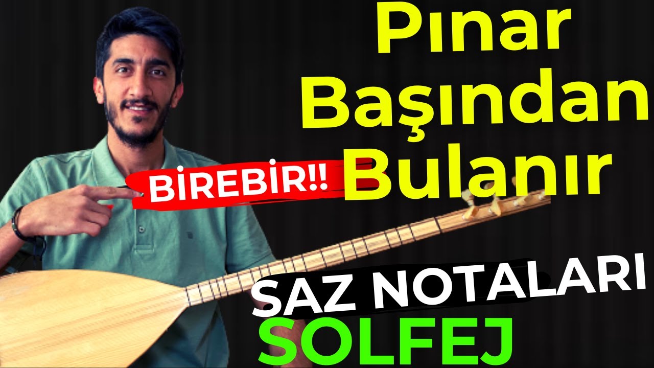 PINAR BAŞINDAN BULANIR SOLFEJ SAZ NOTALARI | EDHO Onur Şan Pınar Başından Bulanır Bağlama Solfej