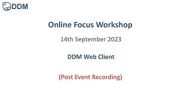 DDM Focus Workshop  - DDM Web Client