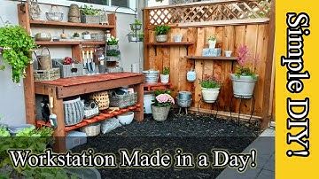 Garden Workstation! Easy DIY Build with pallets and leftover wood!