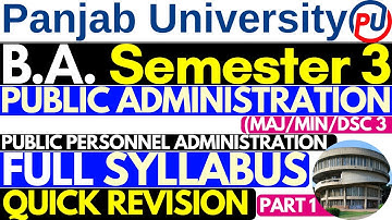 BA 3 Sem Public Administration | Public Administration Syllabus | Public Administration 3rd Semester