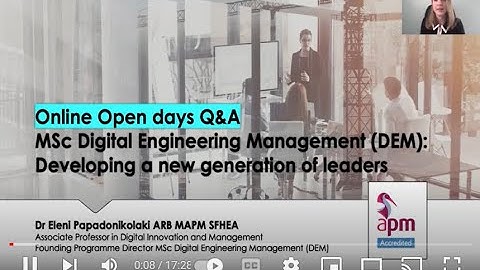 MSc Digital Engineering Management Taster Session with Dr Eleni Papadonikolaki