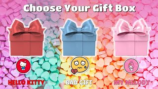 Choose your gift box 🎁🤮 3 gift box challenge 🎀Hello Kitty x My Melody💗💌