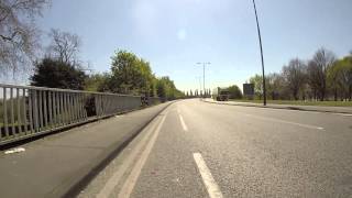 Car swerves into Cyclist