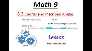Math 9 - 8.3 Central and Inscribed Angles Lesson Mr. MathWell
