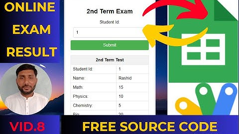 VID.8: Google Sheet + Html Online Result + Free Source Codes
