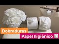 Dobradura no Papel Higienico para decorar o banheiro.