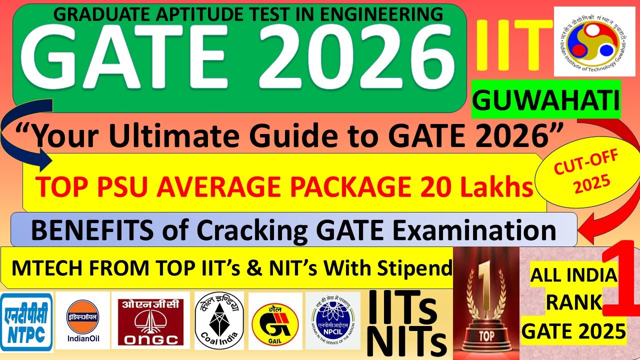 GATE 2026 - Your Ultimate Guide | Cut-off 2025 All Subjects | GATE 2025 Toppers #gate2026