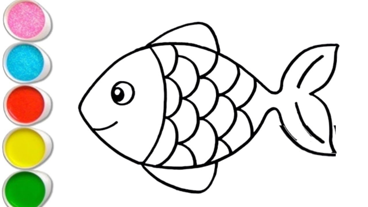 Рисование рыбы шаг за шагом для детей | Как нарисовать рыбу для детей | Рисование рыбы для детей ...