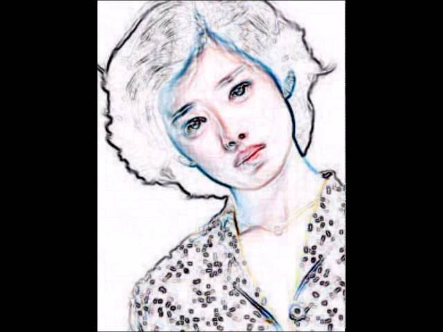 モノトーンの肖像画山口百恵