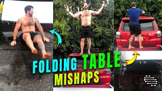 Guy Fails Trying to Jump Break a Folding Table