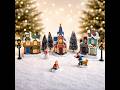 Village Set 12-Piece with LED Lights Miniature Christmas Houses Lighted Holiday Décor