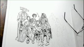 Inking 'The Guild' Painting (DAY TWO)