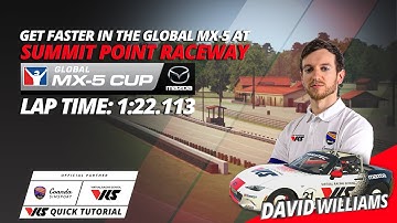 VRS Quick Tutorial Global MX-5 at Summit Point Raceway on iRacing. Lap time: 1:22.113