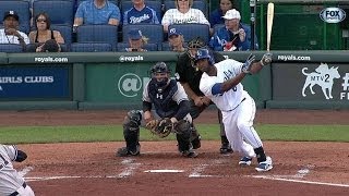 NYY@KC: Cain's knock brings in Gordon for a 2-0 lead