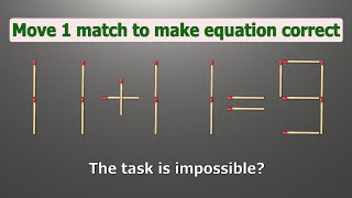 Match puzzle - move 1 match to make equation 11+11=9 correct | Best matchstick puzzle