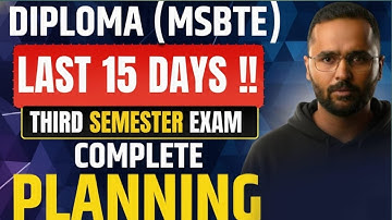DIPLOMA (MSBTE) !! LAST 15 DAYS STRATEGY | THIRD SEMESTER EXAM COMPLETE PLANNING | PRADEEP GIRI SIR