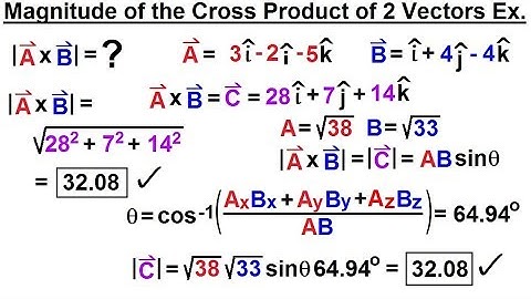 Calculus 3: Vector Calculus in 3-D (21of 35) Magnitude of the Cross Product of 2 Vectors
