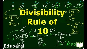 Divisibility rule of 10 Easy Tricks 2018 | Playing with Numbers | Ch-3.3m- 6th Std NCERT | Edusaral