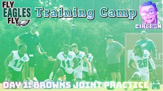 Philadelphia Eagles Training Camp Browns Joint Practices Day 1 Defense Sacks But Offense...& More