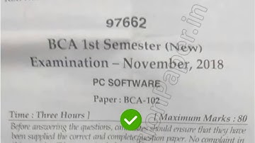 [2018] Mdu BCA 1st Sem PC Software Question Paper #MduQuestionPaper