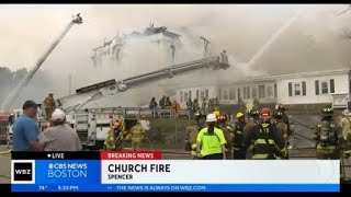 Fire burning at church in Spencer