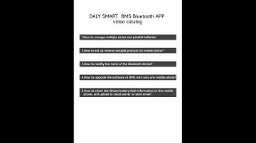 🔋 DALY SMART BMS Bluetooth App Video Catalog 📲