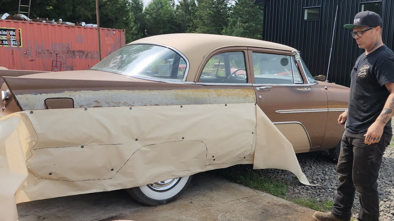 Rust repair on quarter panel – step 1: make a template - YouTube