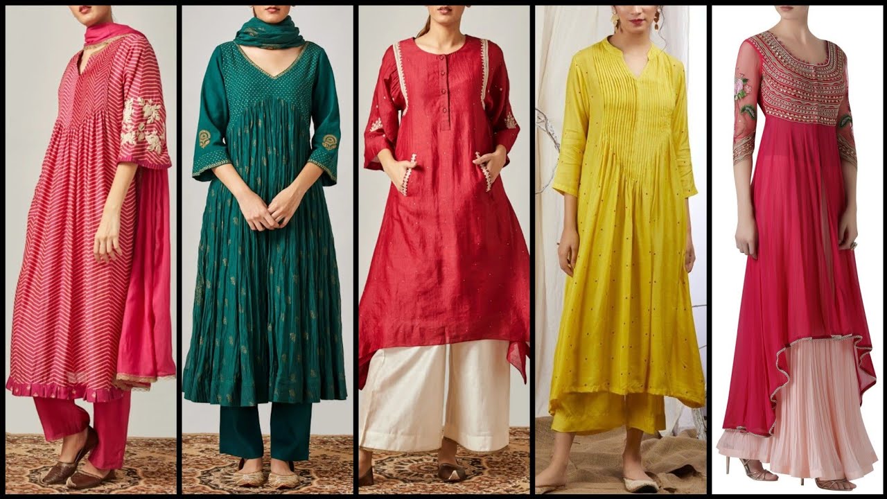 Top Class 40 Casual Cotton Long Kurti/Kurta Frocks Designs For Girls