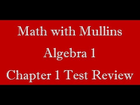 Algebra 1 Chapter 1 Test Review - YouTube