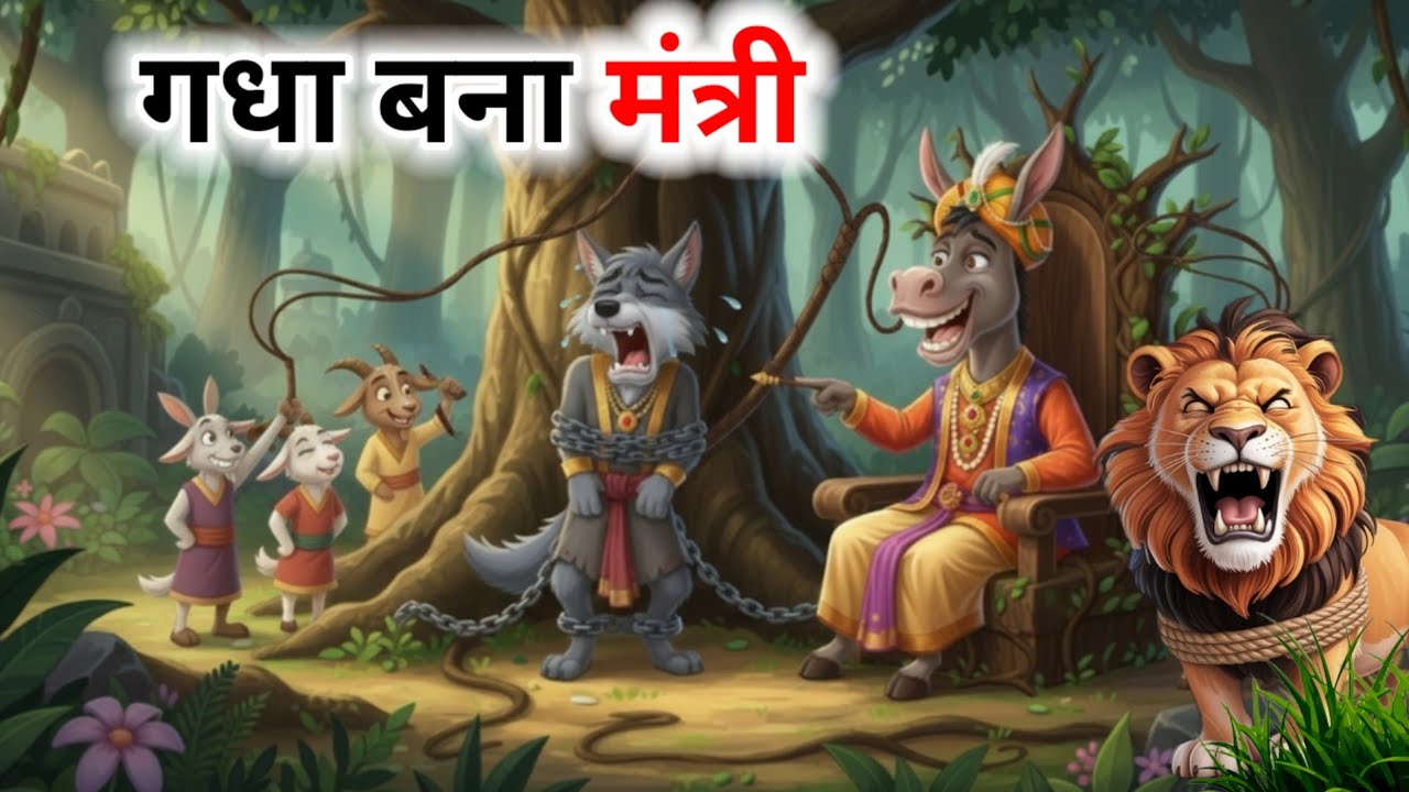 chalak gadha aur ek bhediya ki kahani | Panchtantra kahani | cartoon video 