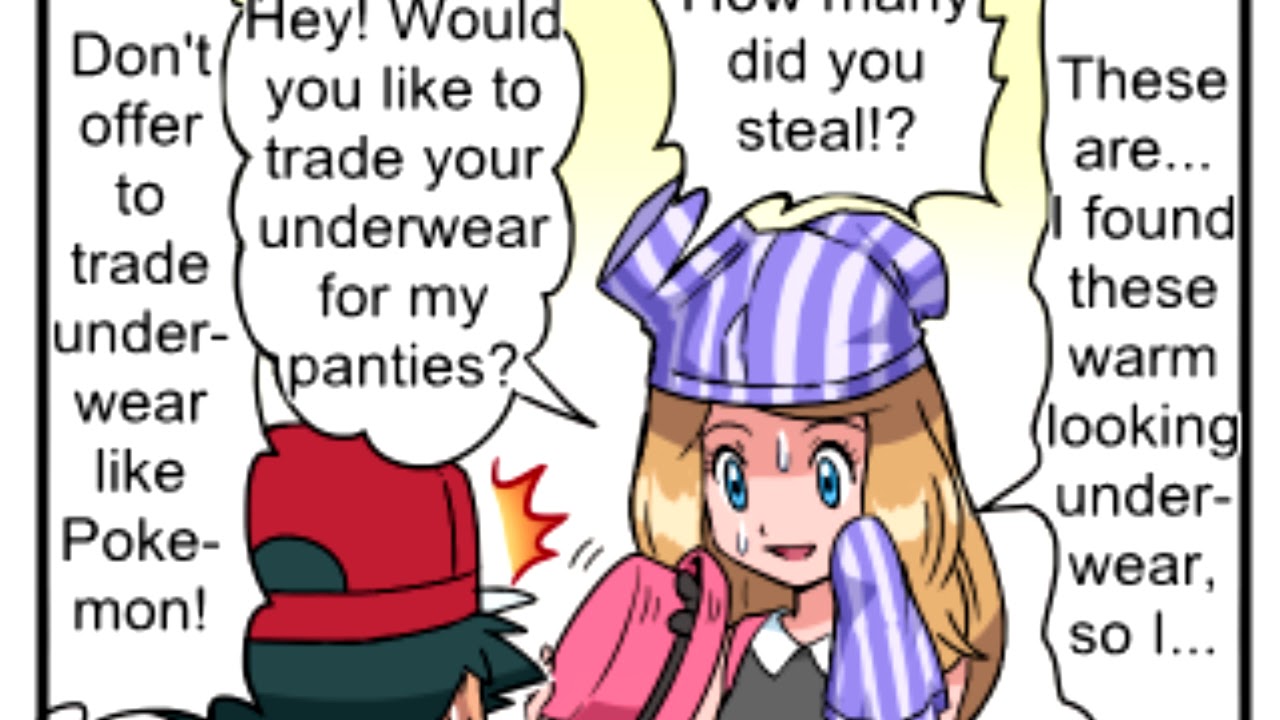 Pokemon  Serena steals Ash's underwear 