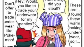 Pokemon | Serena steals Ash's underwear
