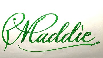 Maddie Name Signature Calligraphy Status | How to Draw, Cursive Calligraphy with Cut Marker