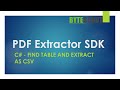 PDF Extractor SDK - C# - Find Table And Extract As CSV