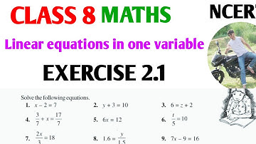 Class 8th maths Chapter 1 NCERT  Exercise 2.1 NCERT l Linear Equation in one variable l chapter 2