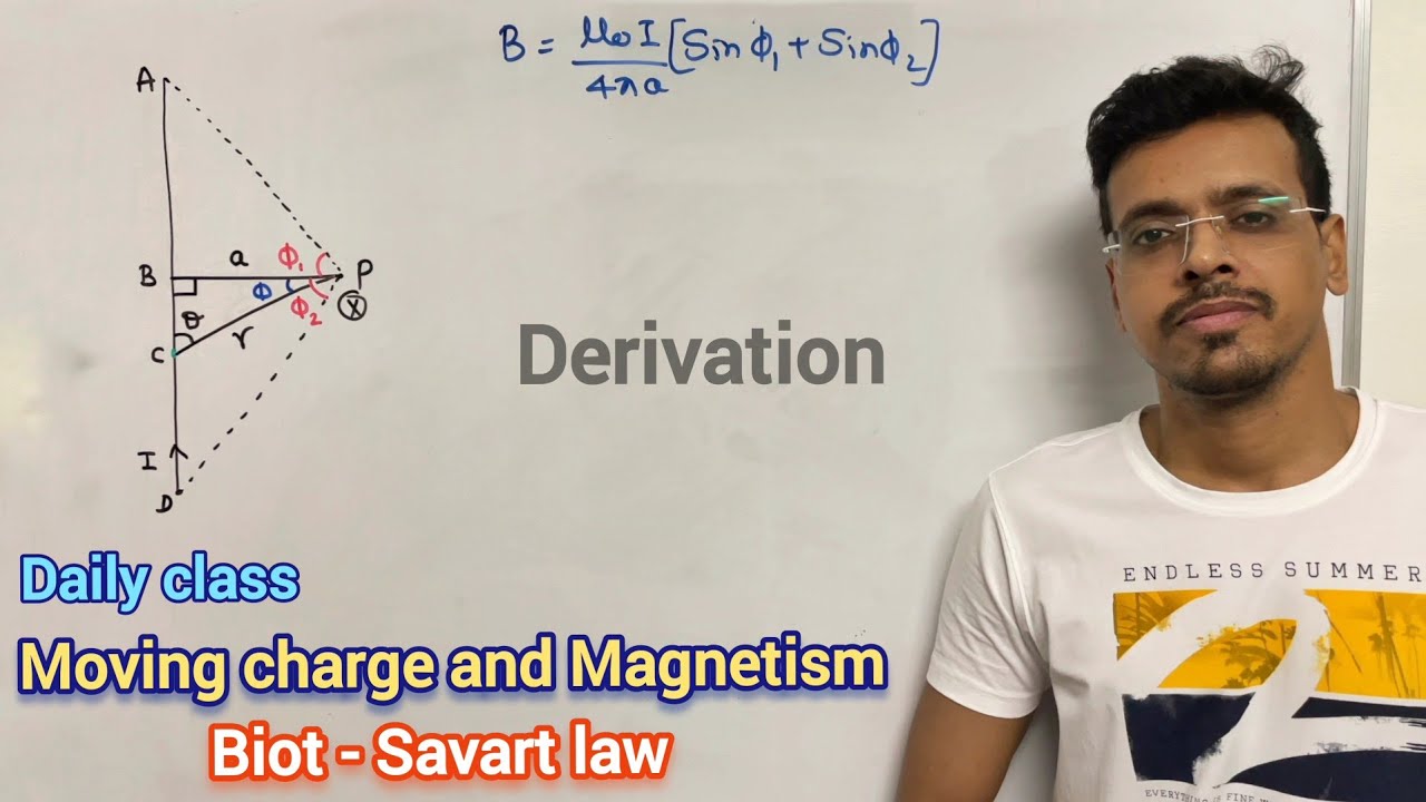 Magnetic field due to a long straight current carrying wire of finite ...