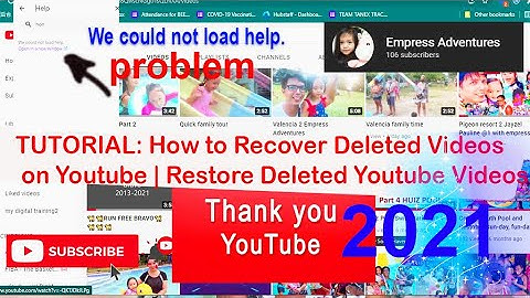 How to Recover Deleted Videos on Youtube | Restore Deleted Youtube Video WE COULD NOT LOAD HELP 2021