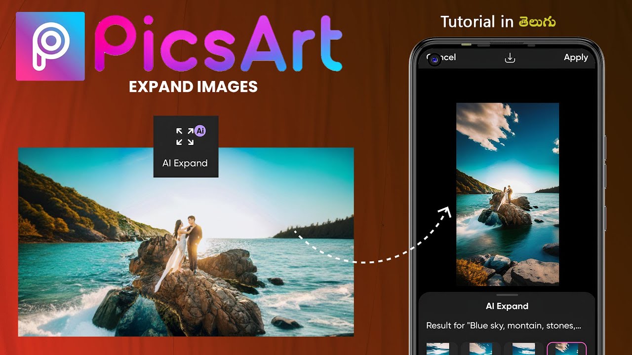 Expand Images Using Picsart 2024 Tutorial Telugu || With New  Generative & Fill in Picsart
