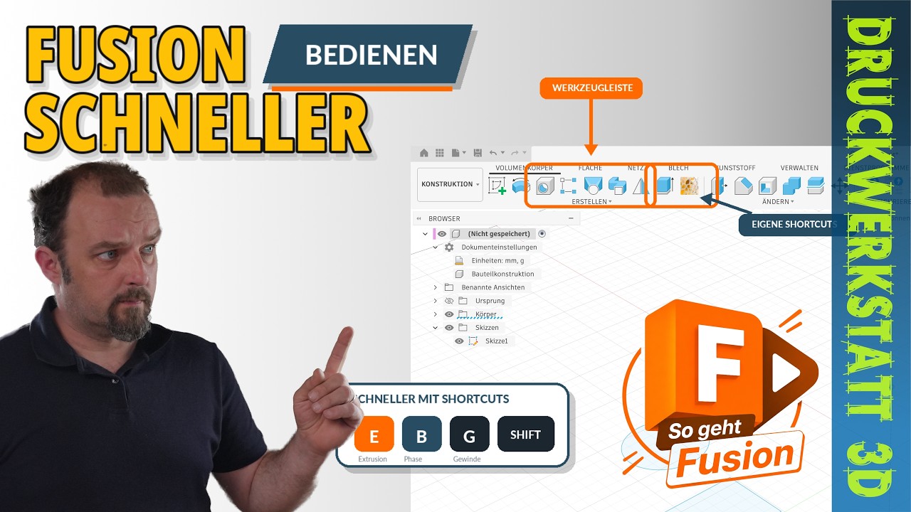 Autodesk Fusion lernen #5: Werkzeugleiste, Shortcuts und Einstellungen anpassen