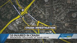 10 injured in northwest Charlotte crash on Brookshire Boulevard: Medic