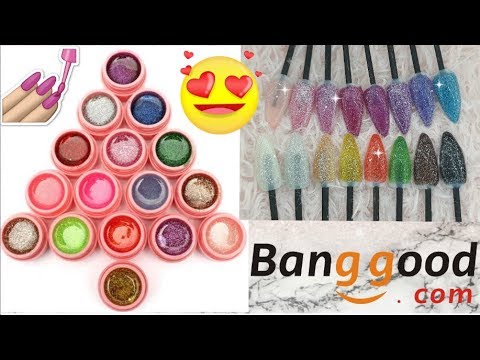 😍GLITTER UV Builder GEL pots from BANGGOOD.com🤤|•| REVIEW & SWATCHES |•| Must Watch !! ♡Gorgeous♡ - YouTube