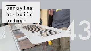 spraying hi-build primer - 1950 MG Rebuild Episode 43