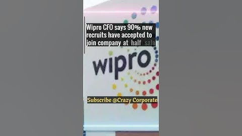 Wipro CFO says 90% new recruits have accepted to join company at half salary #youtubeshorts #shorts