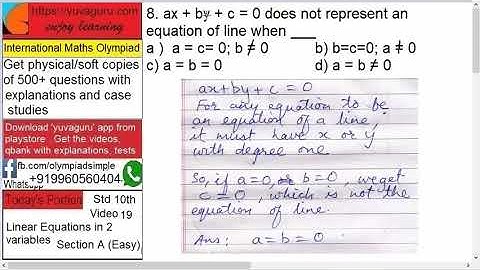 19 IMO Int maths Olympiad Video Std 10 Linear Equations with 2 variables freeVideo1 by Vishal Mantri