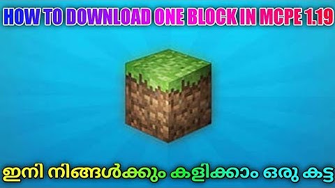 How To Download One Block Map In Minecraft Pe 1.19 Malayalam