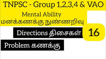 Directions திசைகள் Problems for Tnpsc all groups | Mental Ability | Group 1,2,3,4 & VAO